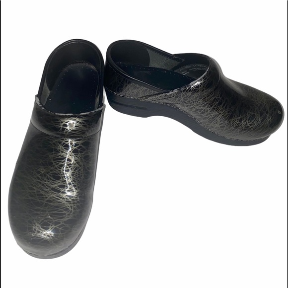 Dansko Professional Patent Leather Scribble Clogs - Picture 6 of 16